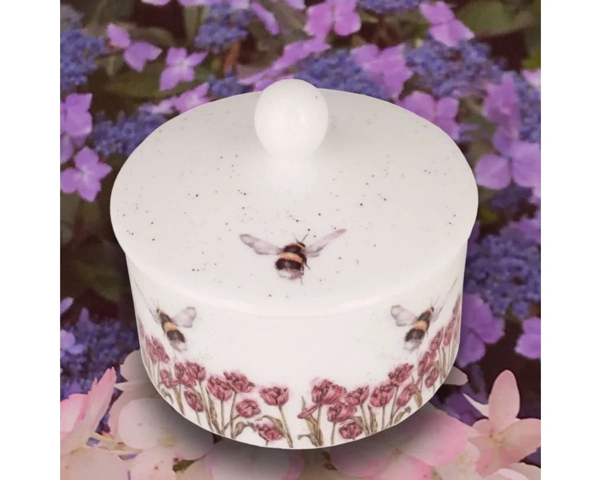 Wrendale Designs Porzellan Zuckerdose mit Deckel Hummel Motiv Weiß - Bild 3