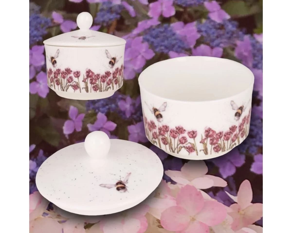 Wrendale Designs Porzellan Zuckerdose mit Deckel Hummel Motiv Weiß - Bild 5