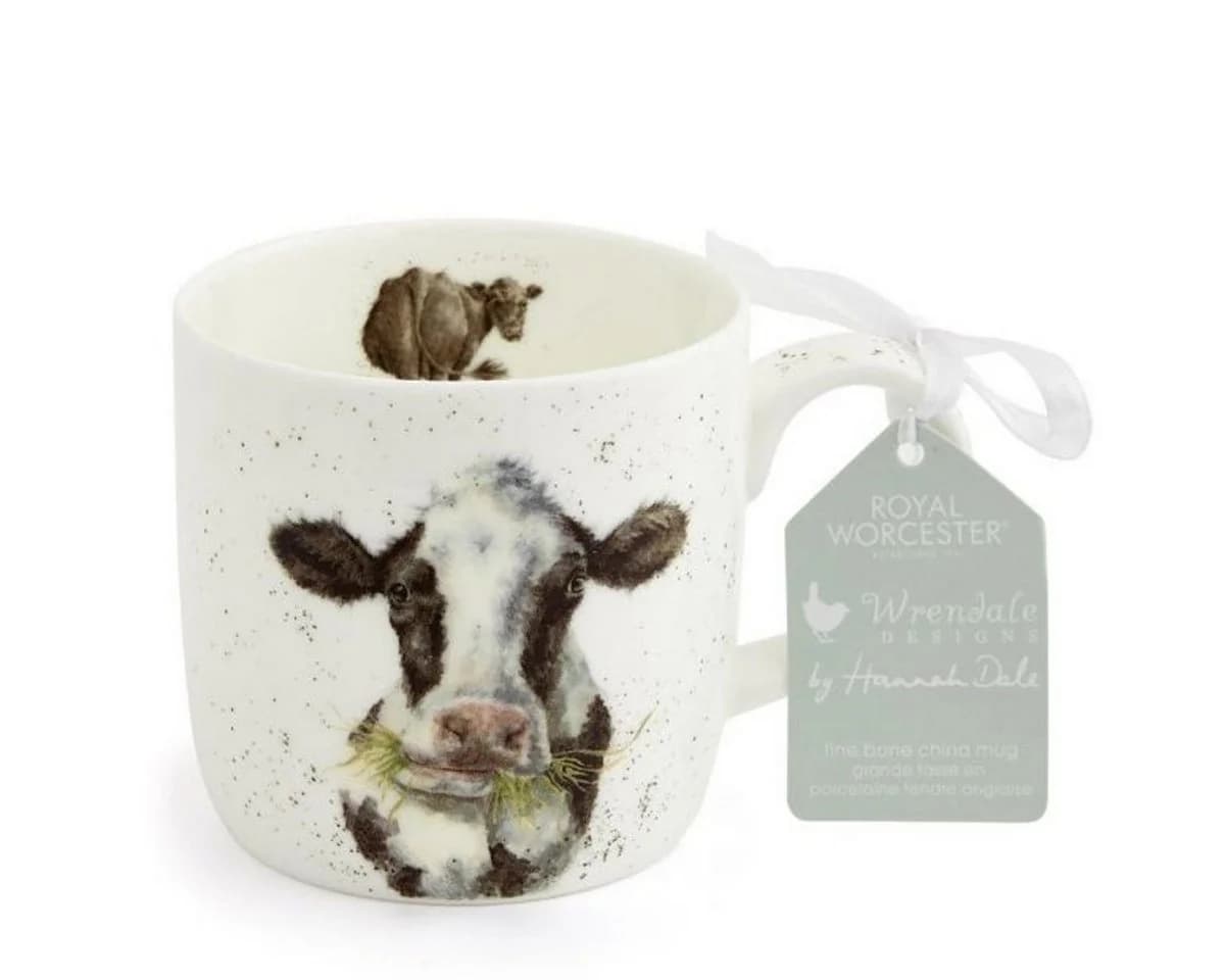 Wrendale Designs Porzellan-Becher Mooo Kuh Weiß