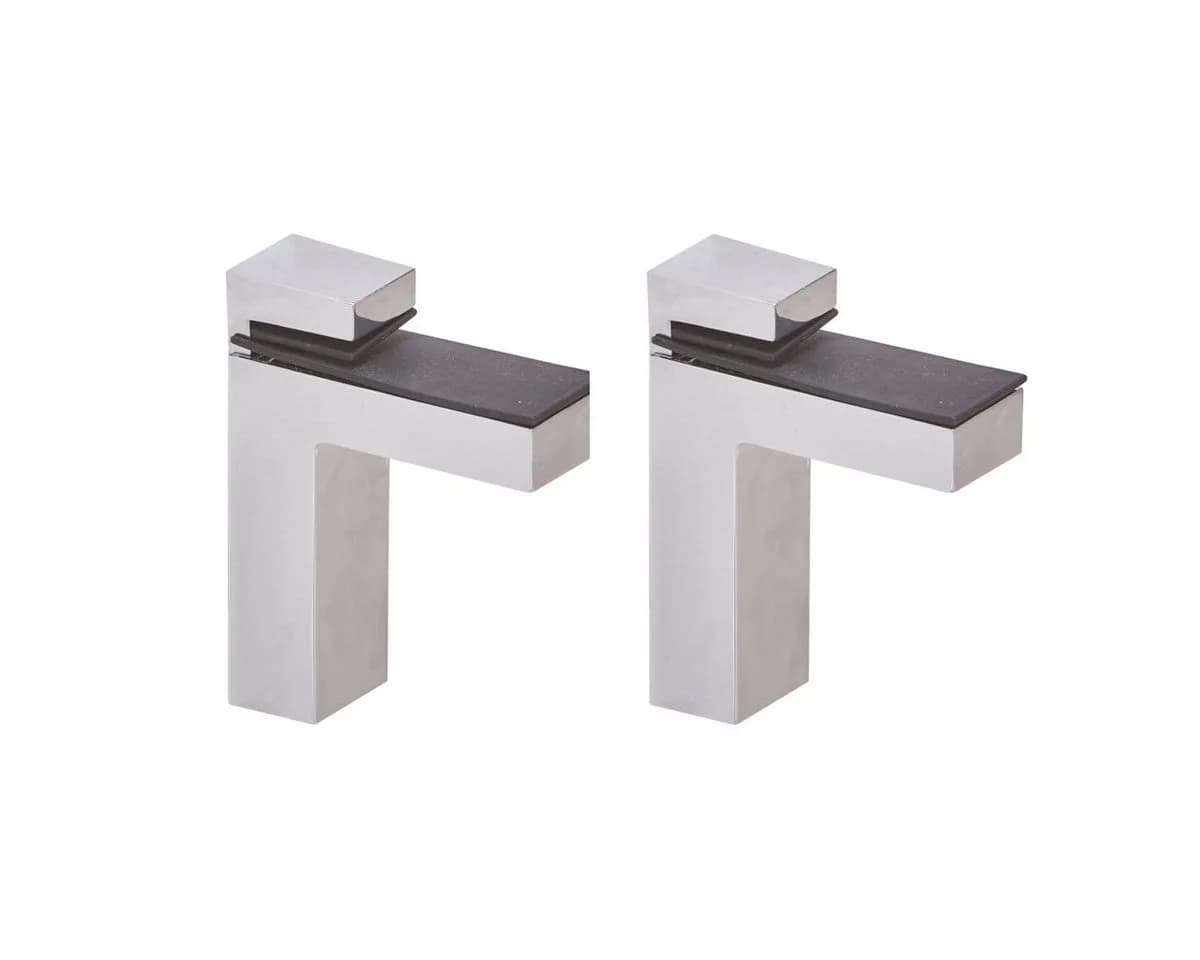 HOOZ Wandregalhalter 2er Set Chrom Silber L-Form - Bild 2