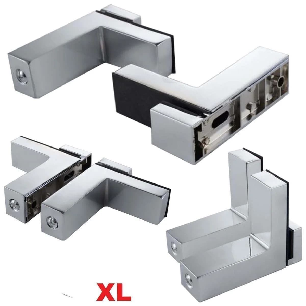 HOOZ Wandregalhalter 2er Set Chrom Silber L-Form - Bild 3