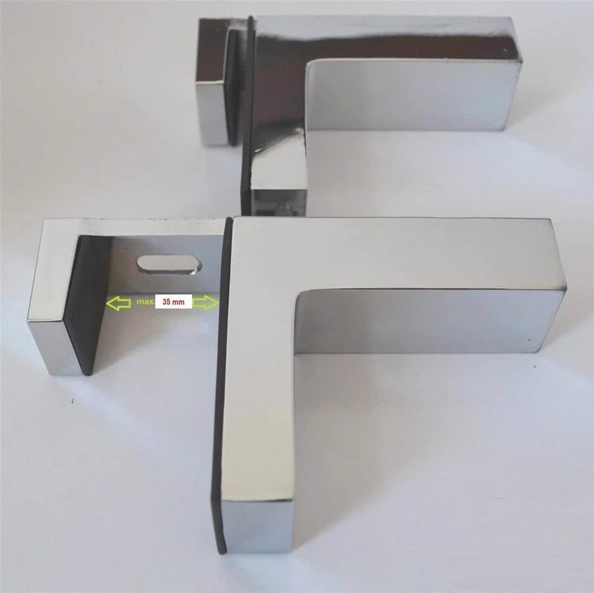 HOOZ Wandregalhalter 2er Set Chrom Silber L-Form - Bild 4