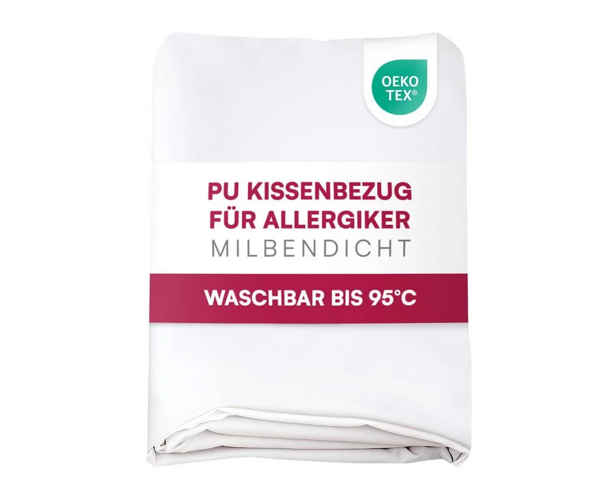 Clinotest Kissenbezug Wasser- und Milbendicht Weiß PU-Bezug waschbar - Bild 2