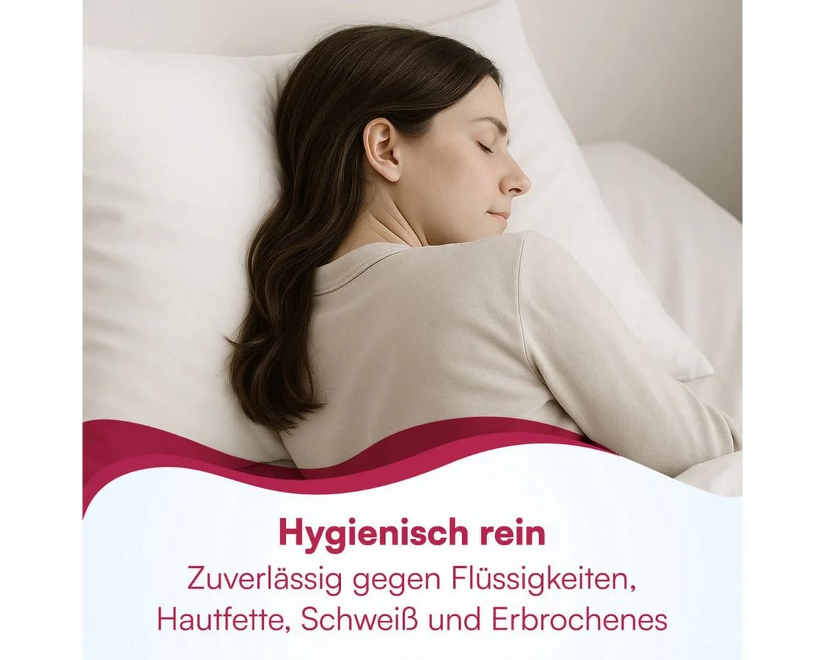 Clinotest Kissenbezug Wasser- und Milbendicht Weiß PU-Bezug waschbar - Bild 4