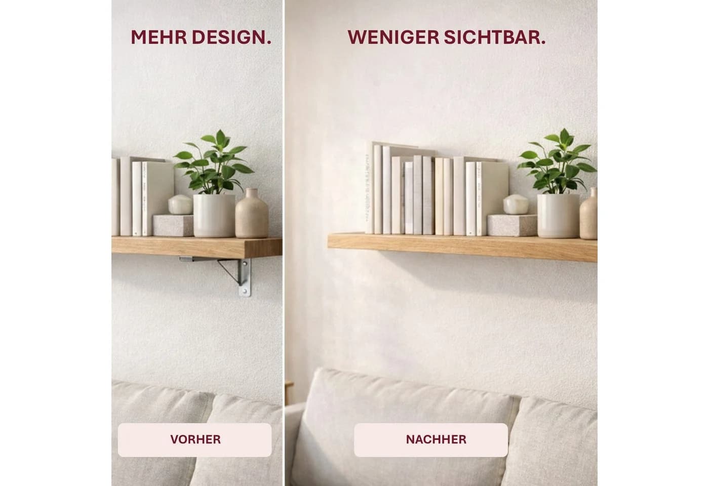 HOOZ Tablarträger 8er Set Unsichtbar 10 cm Schwerlast - Bild 5