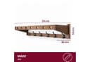HOOZ Wandgarderobe Bambus Espresso mit 6 Metallhaken Bild 3