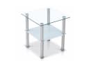 HOOZ Beistelltisch 40x40cm Glas Edelstahl Modern Bild 2