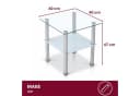 HOOZ Beistelltisch 40x40cm Glas Edelstahl Modern Bild 4