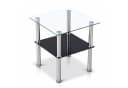 HOOZ Beistelltisch 40x40cm Schwarz Glas Edelstahl Bild 2