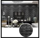 HOOZ 3D Wandpaneel 10x Schwarz Ziegelsteinoptik Selbstklebend Bild 1