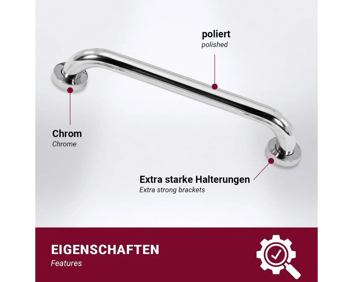 HOOZ Edelstahl Haltegriff für Dusche & Badewanne