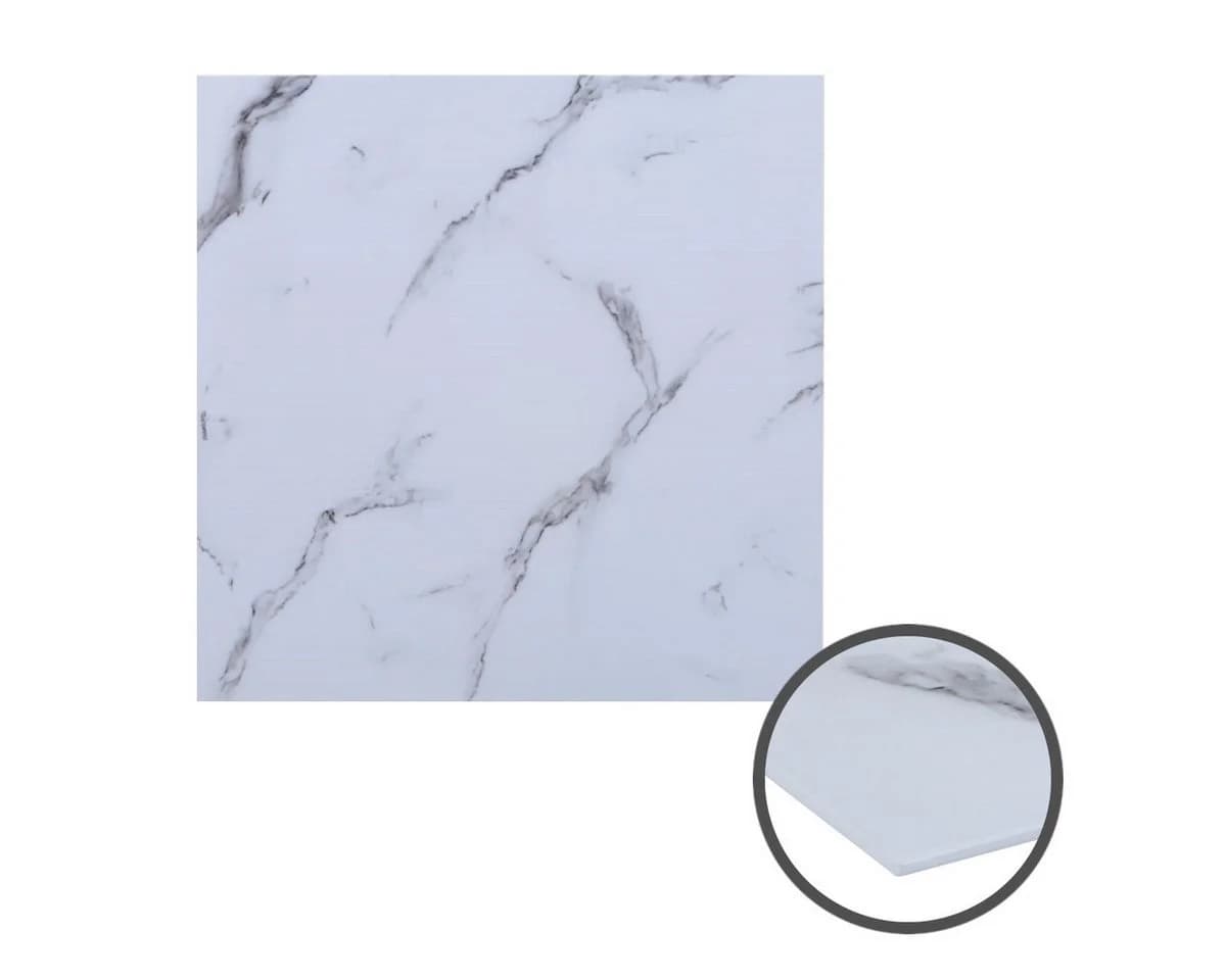 HOOZ Tischplatte aus Glas 70x70 cm Weiß ESG-Sicherheitsglas mit Facettenschliff - Bild 2