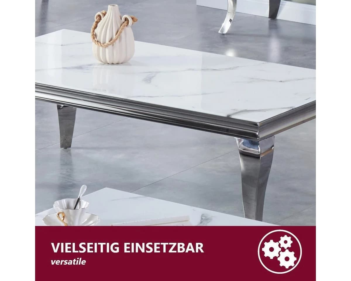 HOOZ Tischplatte aus Glas 70x70 cm Weiß ESG-Sicherheitsglas mit Facettenschliff - Bild 5