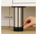 HOOZ Möbelfuß Sockelfuß höhenverstellbar Edelstahl gebürstet Ø50mm 4er Set Bild 4