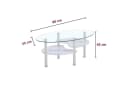 HOOZ Couchtisch Schwarz Glas mit Ablage Chrom-Gestell Bild 1