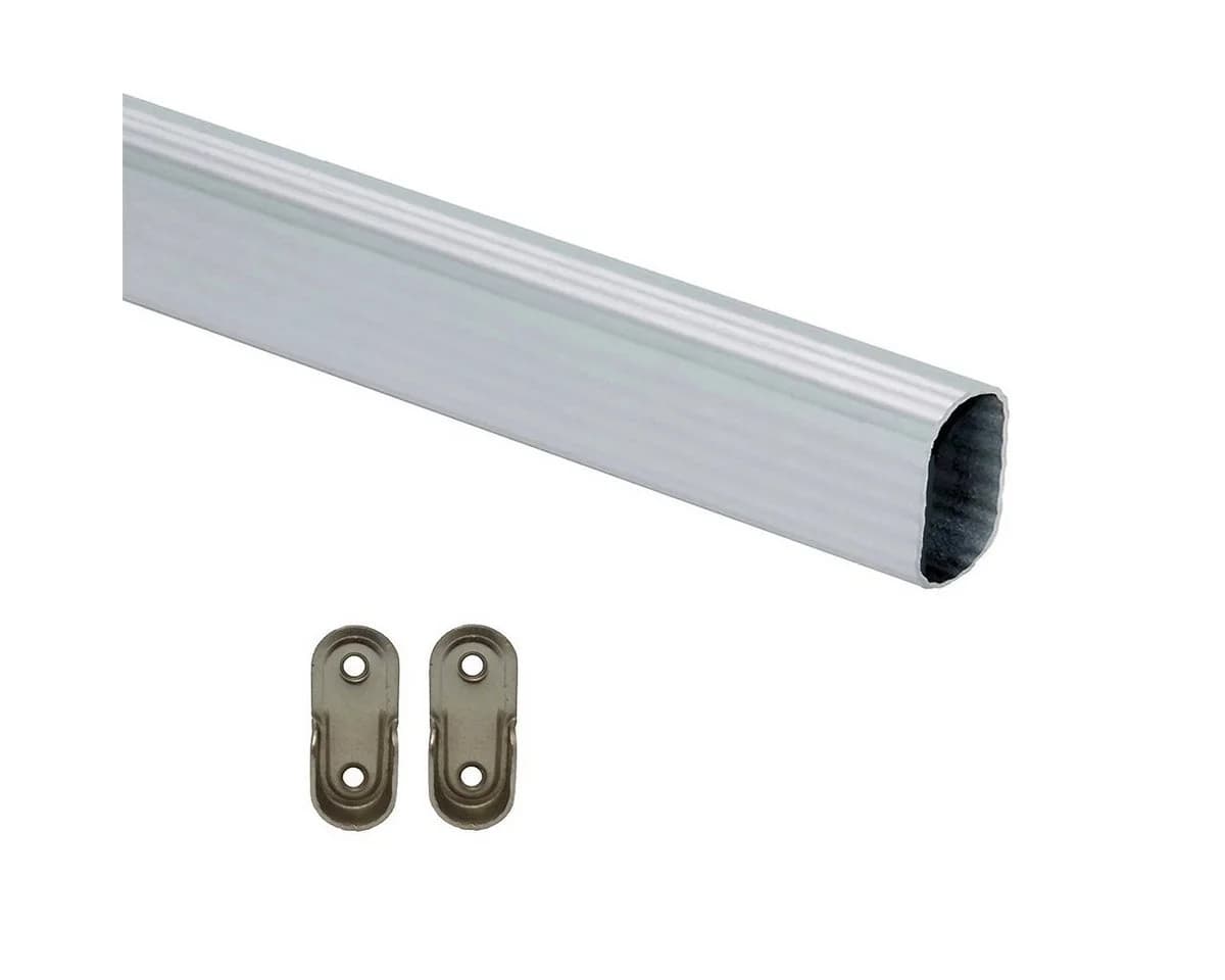HOOZ Kleiderstange Silber mit Halterung - 50 cm Metall - Bild 2