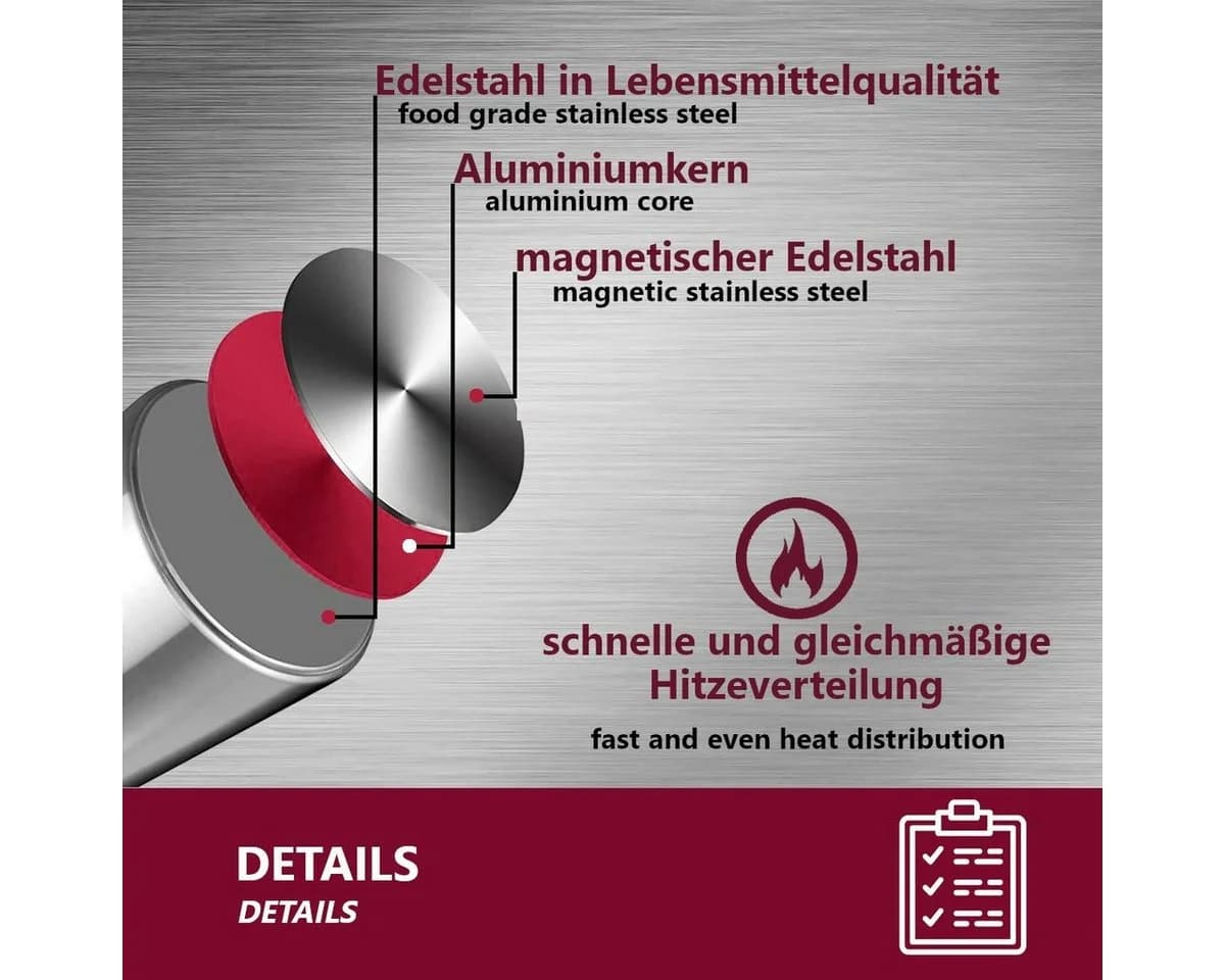 HOOZ Suppentopf Edelstahl 15L Induktion mit Deckel - Bild 5