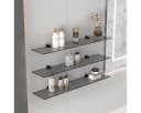 HOOZ Wandregal Glas Grauglas Schwebend mit Halterung Bild 2