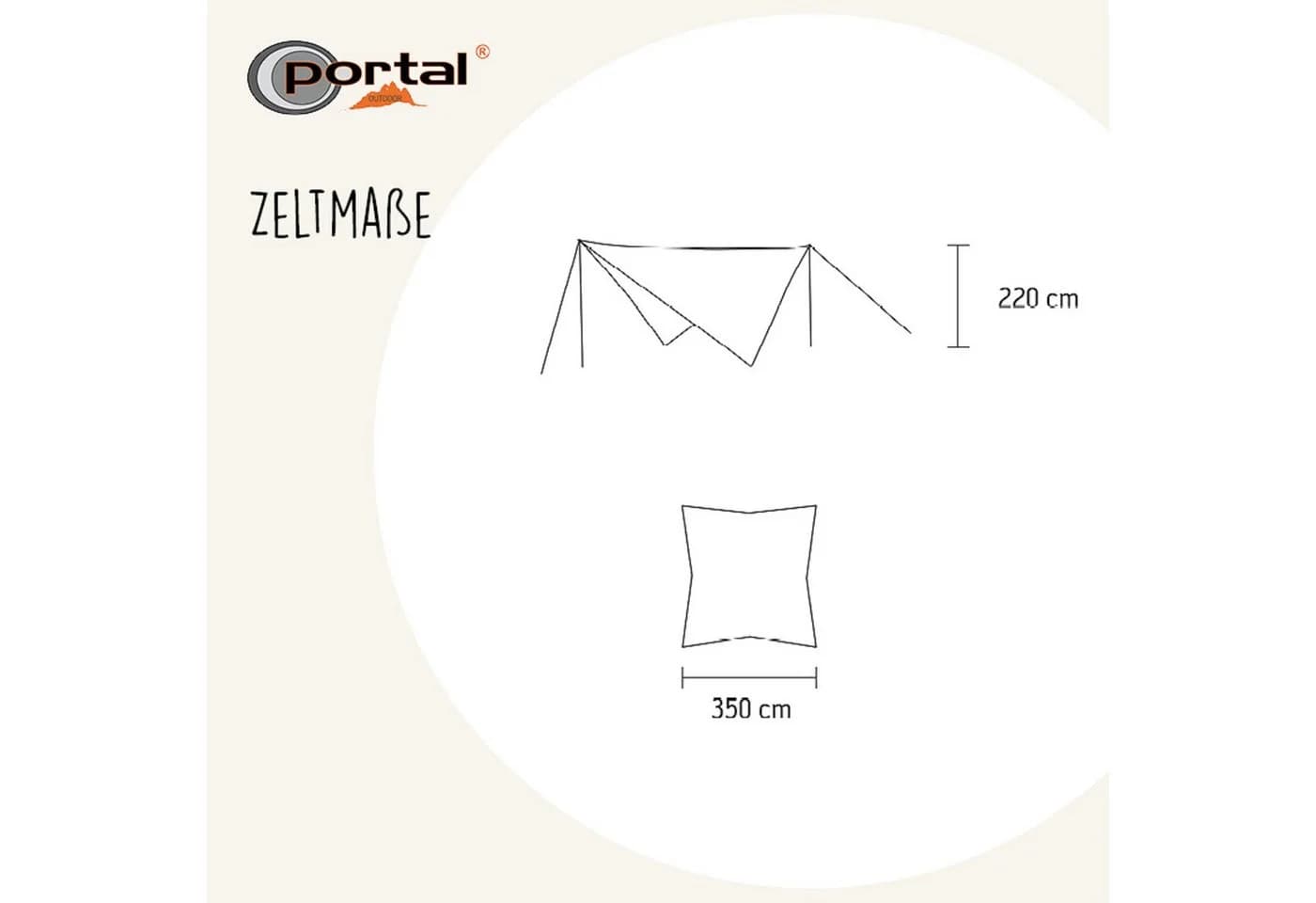 Portal Outdoor Sonnensegel Mesa grau-orange Camping Markise - Bild 4