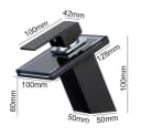 HAC24 Waschtischarmatur Glas Wasserfall Schwarz Messing Bild 3