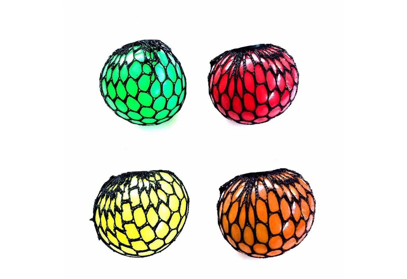 HAC24 Spielball Quetschball im Netz 4er Set Grün Rot Gelb Orange - Bild 2