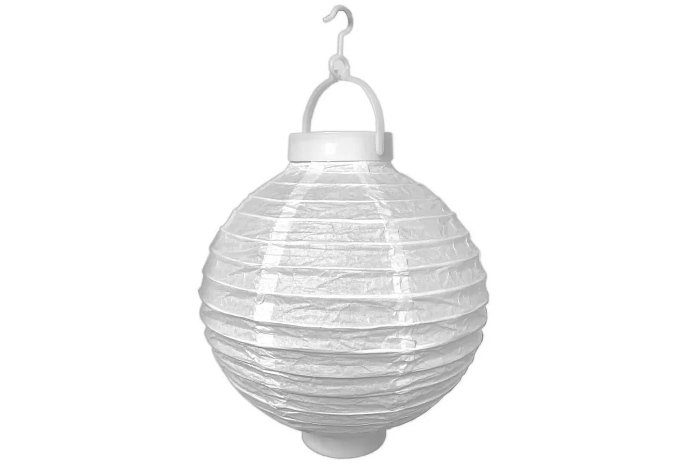 HAC24 LED Lampion Weiß Ø 20 cm Batteriebetrieben Kugel Laterne
