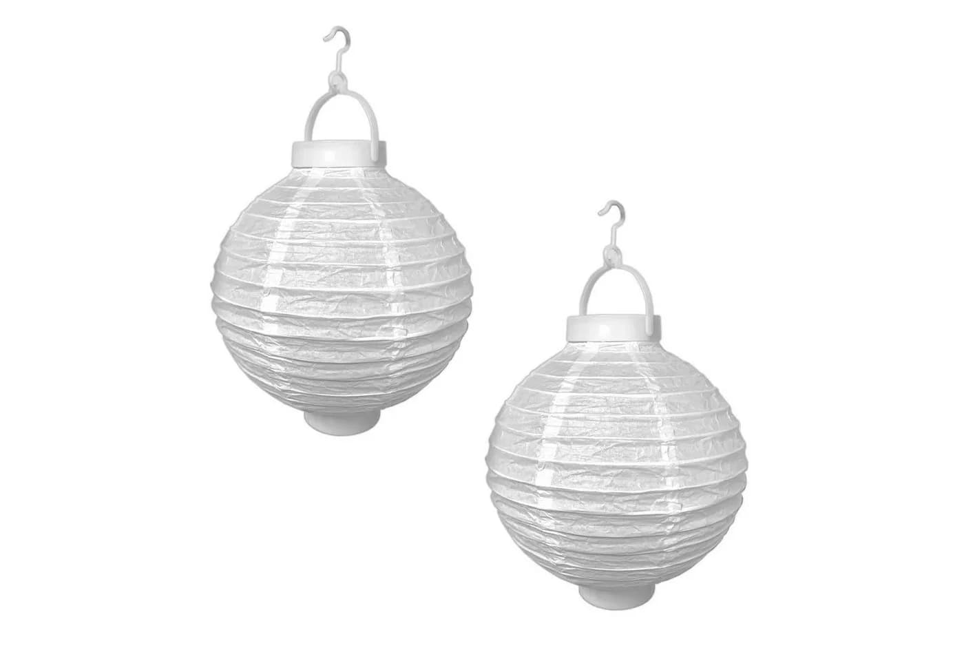 HAC24 LED Lampion Weiß Ø 20 cm Batteriebetrieben Kugel Laterne - Bild 2
