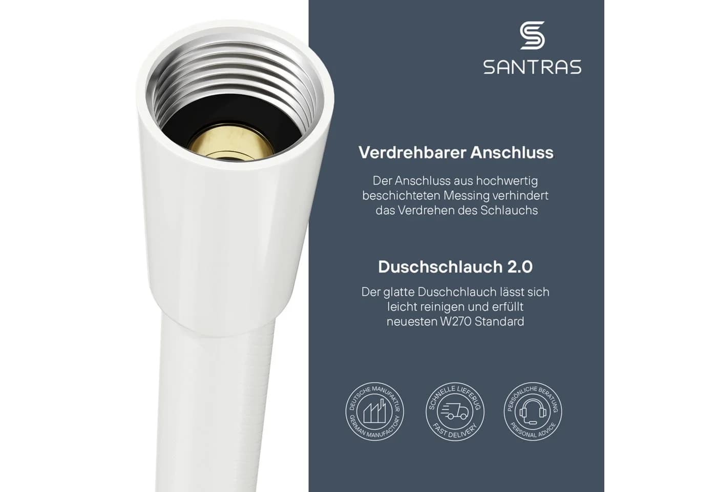 Santras Brauseschlauch Duschschlauch Kunststoff Weiß