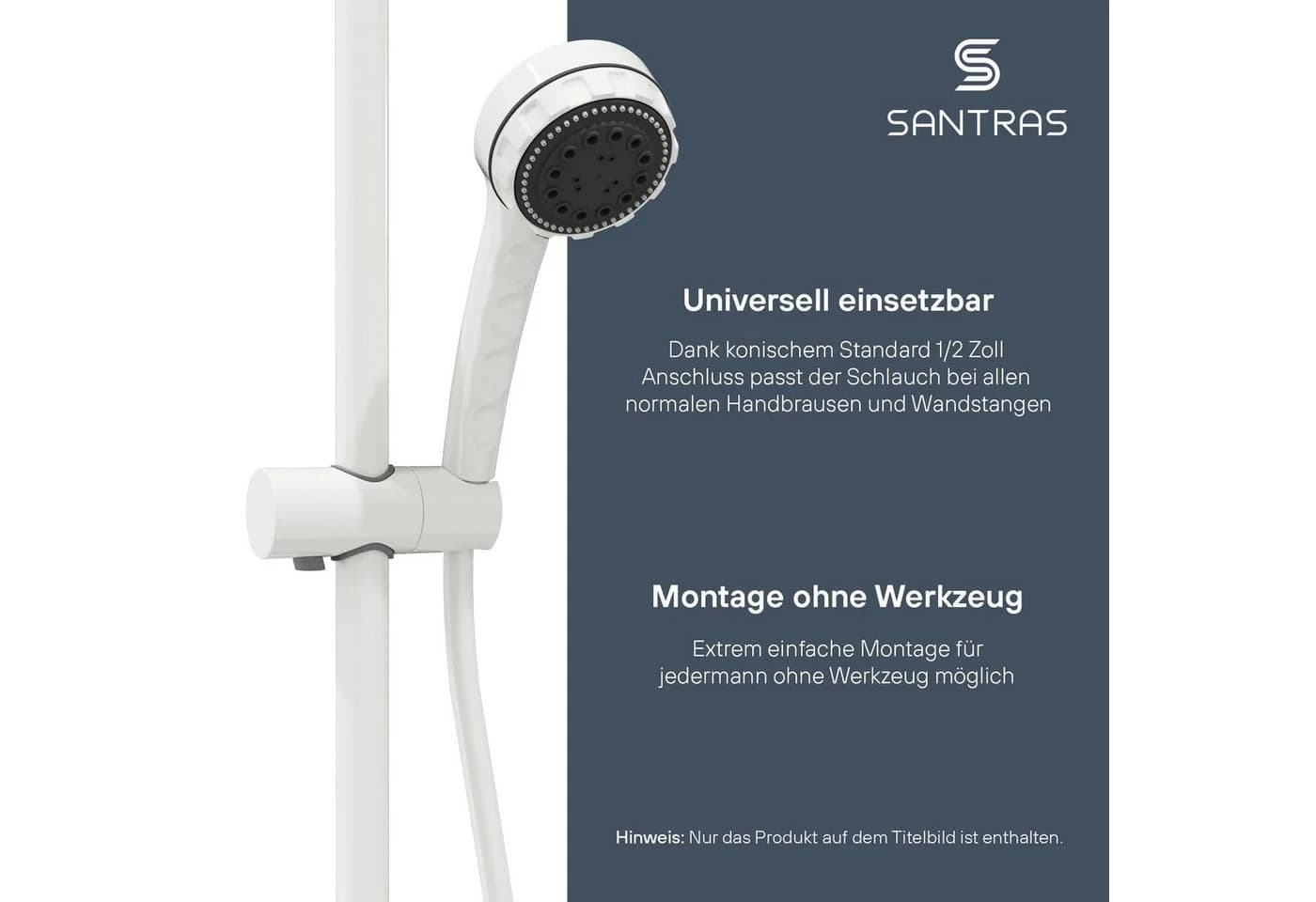 Santras Brauseschlauch Duschschlauch Kunststoff Weiß - Bild 4