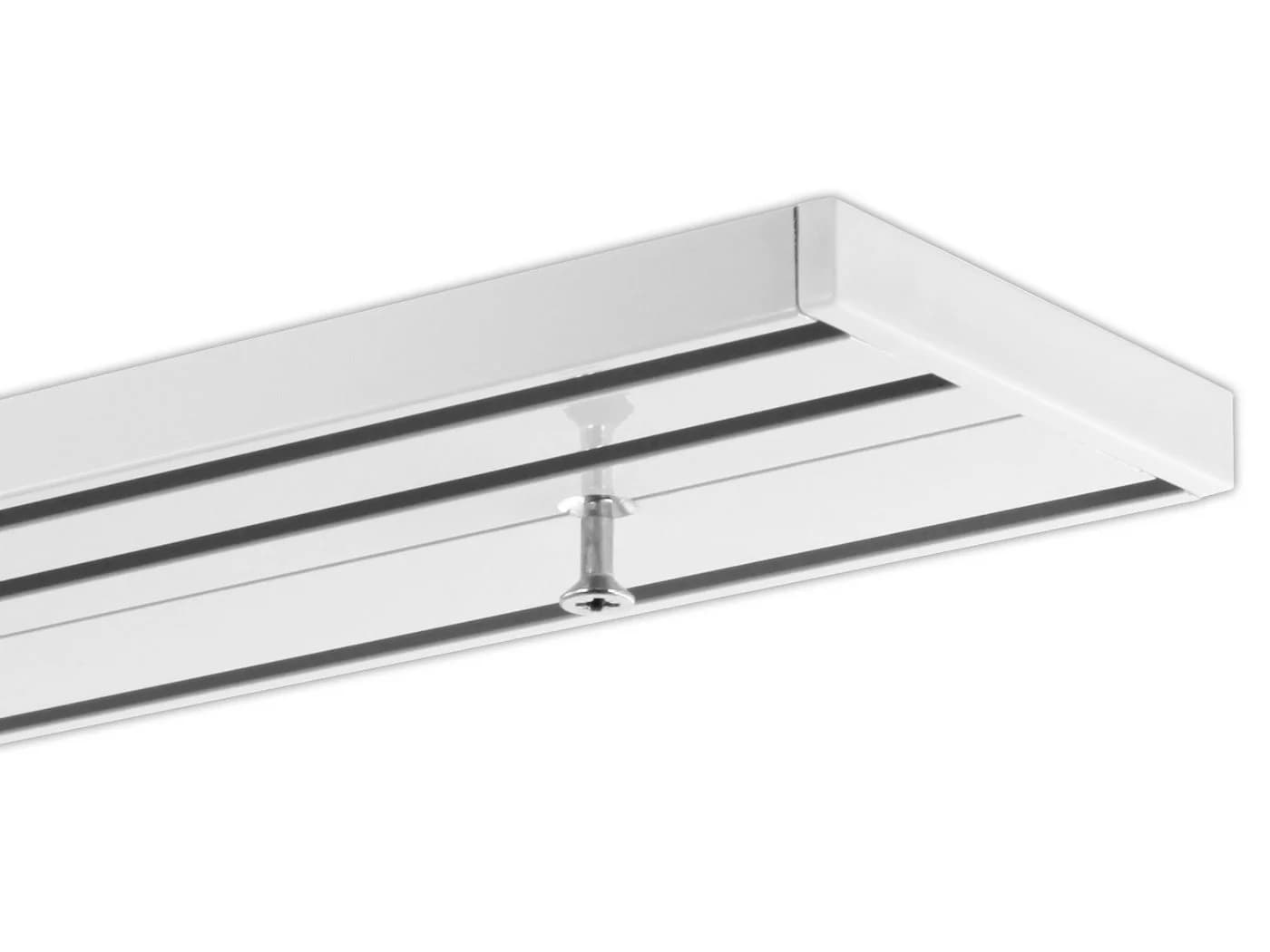 Gardineum Objektschiene 3-läufig Aluminium Weiß vorgebohrt - Bild 2