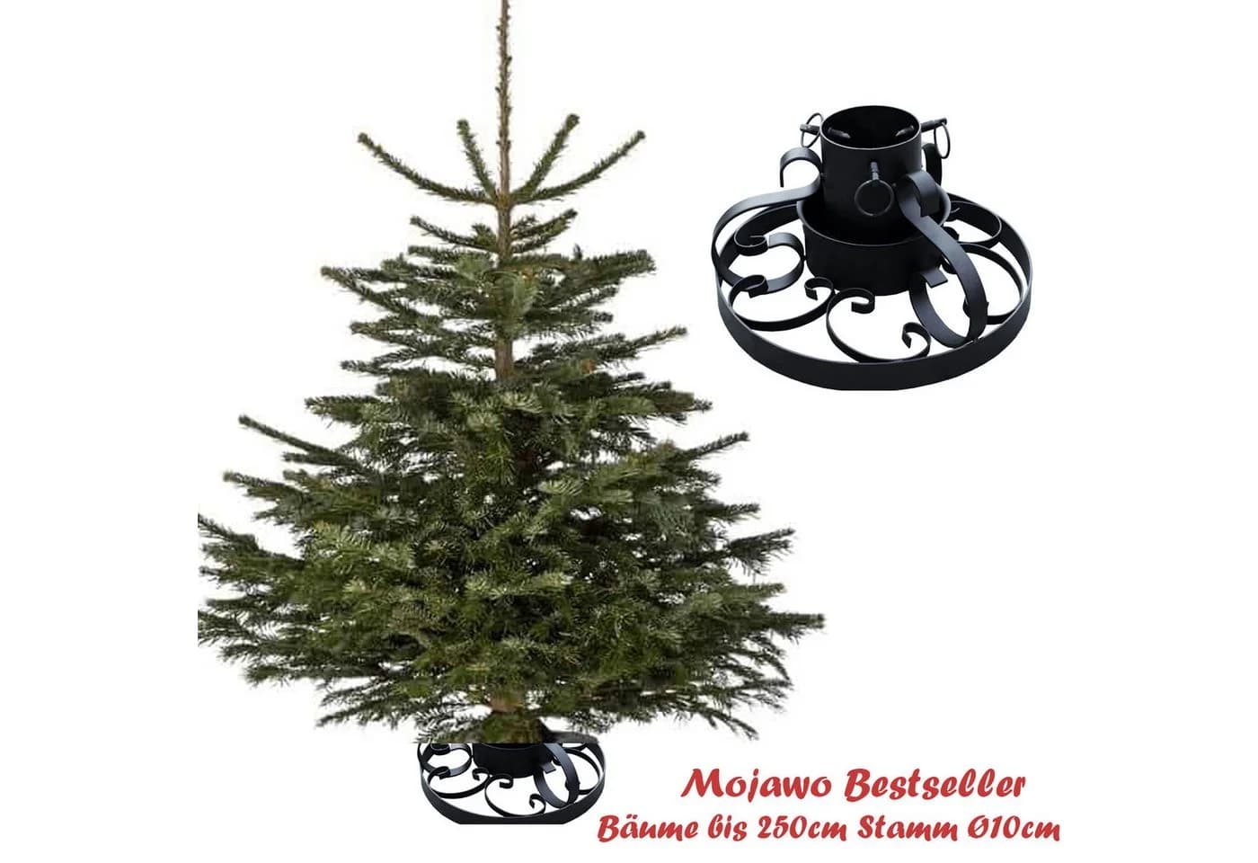 Mojawo Christbaumständer Ornamente Schwarz Metall - Bild 3