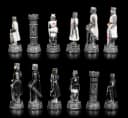 Figuren Shop GmbH Schachfiguren Set Kreuzritter Schwarz Weiß Kunststein Bild 1