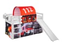 Lilokids Hochbett Feuerwehr Spielbett mit Rutsche und Vorhang Bild 2