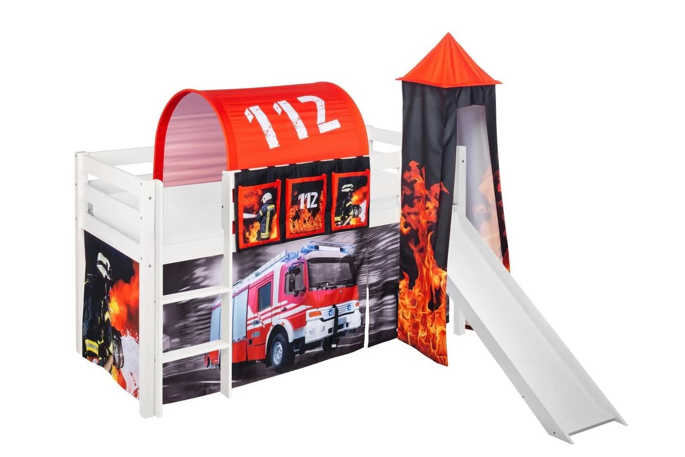 Lilokids Betttunnel Feuerwehr Rot für Hochbett, Spielbett und Etagenbett