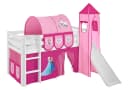 Lilokids Kinderbett Hochbett JELLE mit Vorhang & Turm Frozen Anna & Elsa Eiskönigin Bild 1