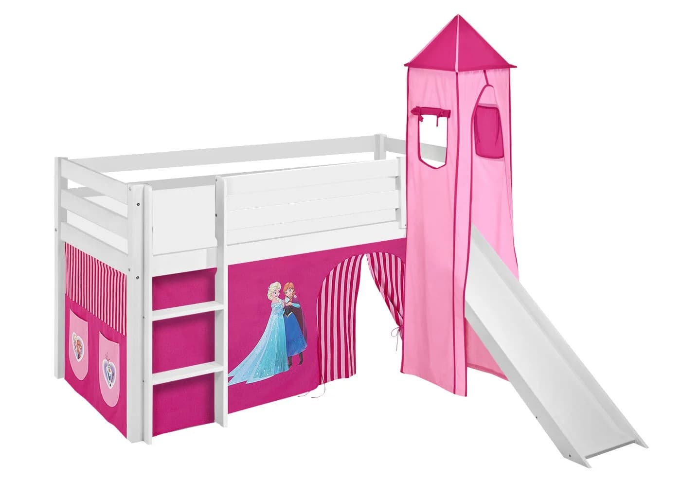 Lilokids Kinderbett Hochbett JELLE mit Vorhang & Turm Frozen Anna & Elsa Eiskönigin - Bild 3