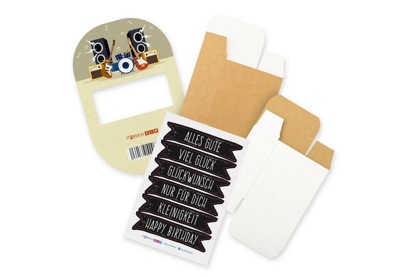 itenga Geschenkbox Geldgeschenkverpackung Instrumente Weiß/Braun - Bild 3