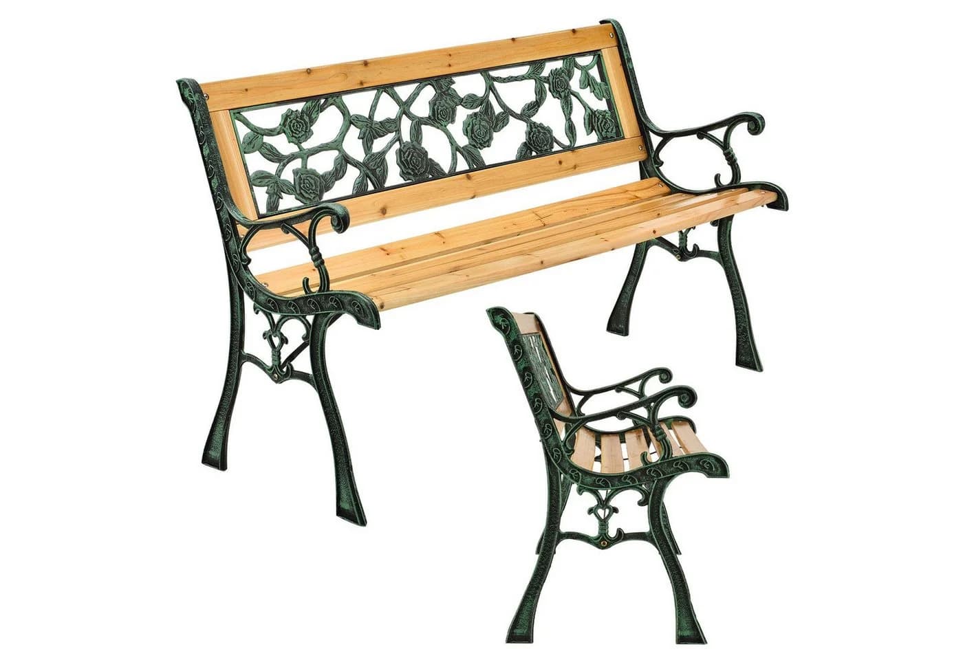 Juskys Gartenbank Venezia 2-Sitzer mit Rosenranken-Muster - Bild 3