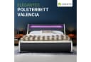 Juskys Polsterbett Valencia Schwarz mit LED-Beleuchtung und Lattenrost Bild 2