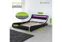 Juskys Polsterbett Valencia Schwarz mit LED-Beleuchtung und Lattenrost Bild 4