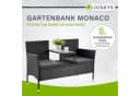 Juskys Balkonset Monaco Schwarz Polyrattan 2-Sitzer mit Tisch & Kissen Bild 2