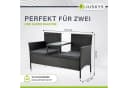 Juskys Balkonset Monaco Schwarz Polyrattan 2-Sitzer mit Tisch & Kissen Bild 4