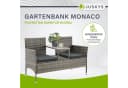 Juskys Balkonset Monaco 2-Sitzer Polyrattan Braun/Grau mit Tisch Bild 2