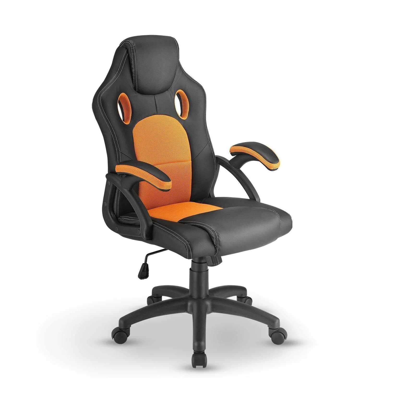 Juskys Gaming-Stuhl Montreal Ergonomisch Kippbar Orange/Schwarz