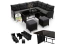 Juskys Gartenlounge-Set Manacor Schwarz Grau Poly Rattan Bild 3