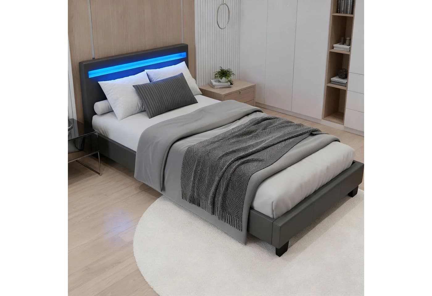 Juskys Polsterbett Paris 90 x 200 cm LED-Beleuchtung - Bild 3