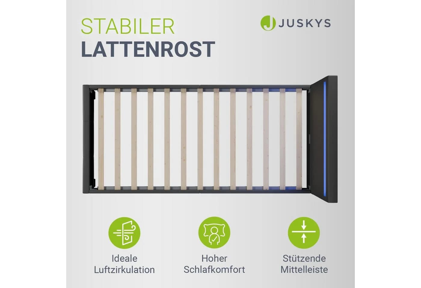 Juskys Polsterbett Paris 90 x 200 cm LED-Beleuchtung - Bild 4