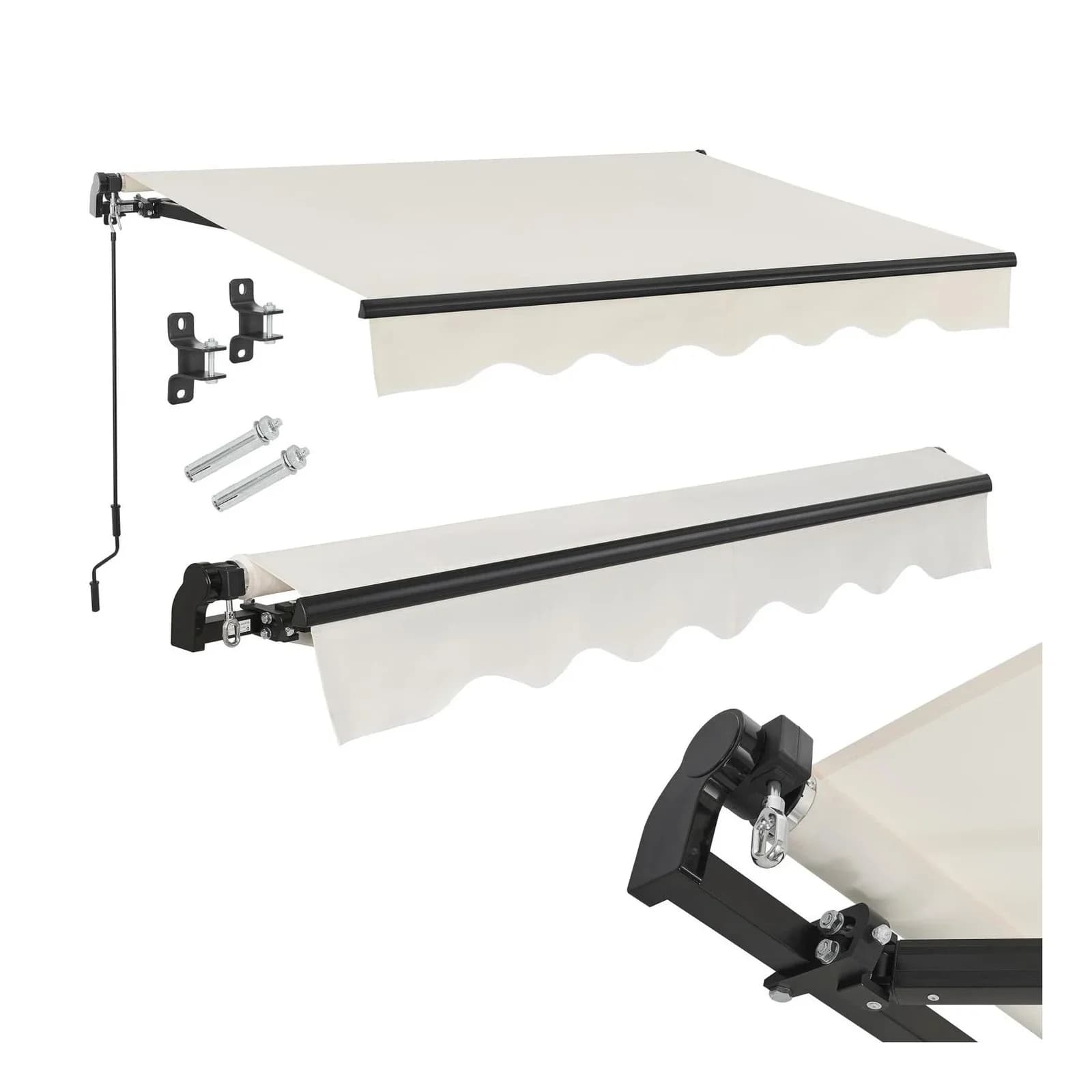 Juskys Gelenkarmmarkise Beige UV40+ Wasserabweisend