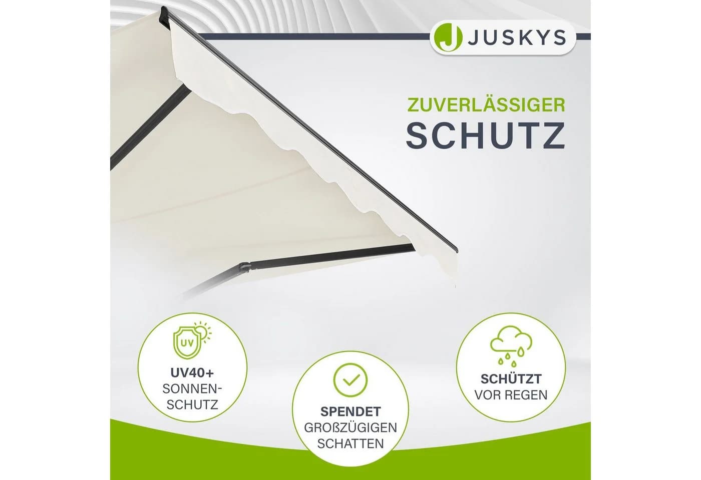 Juskys Gelenkarmmarkise Beige UV40+ Wasserabweisend - Bild 4