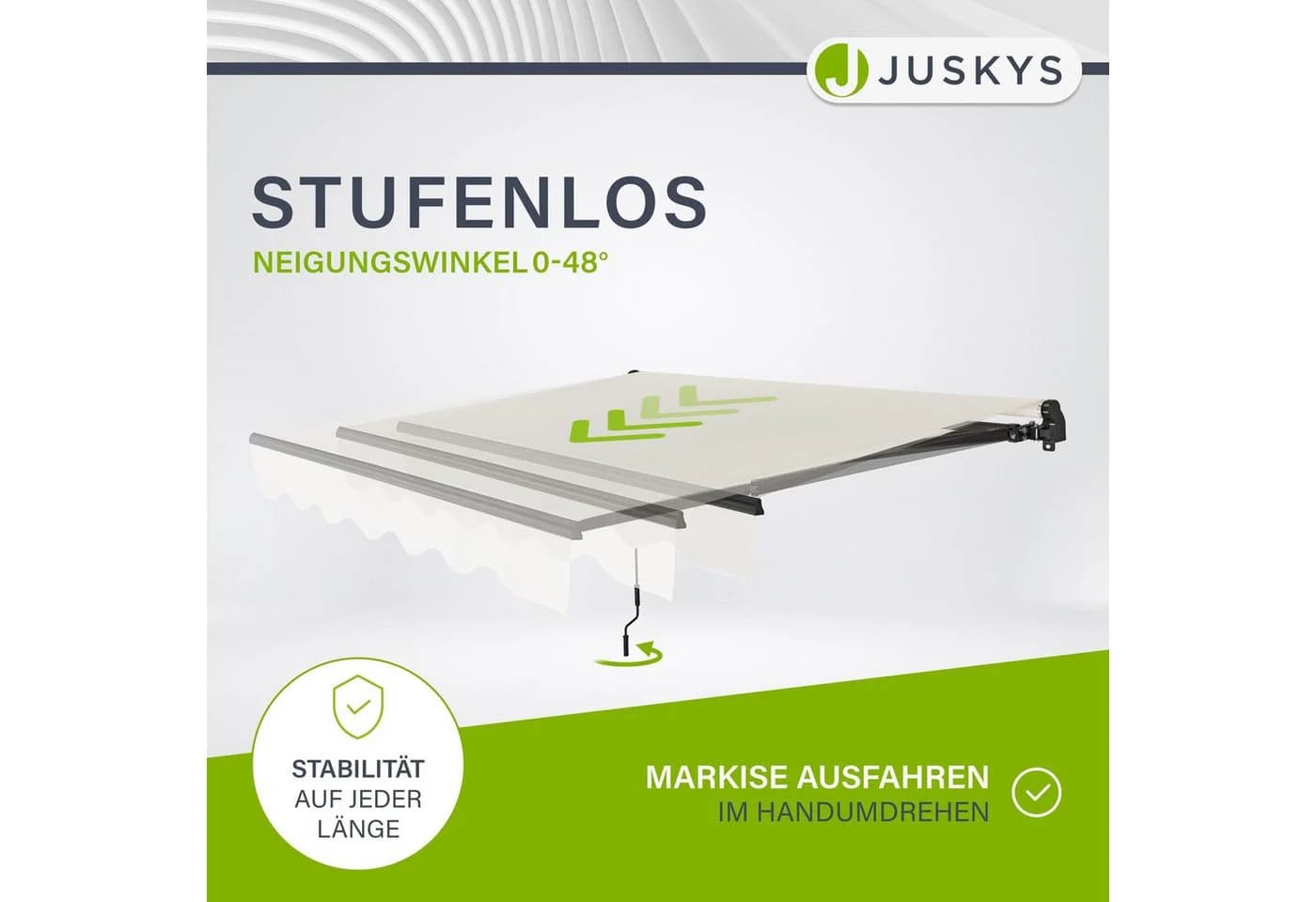 Juskys Gelenkarmmarkise Beige UV40+ Wasserabweisend - Bild 5